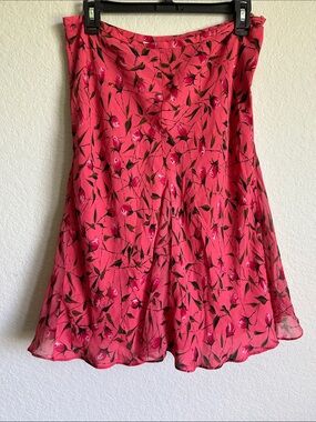 Diane Von Furstenberg Pink Floral A-Line Skirt